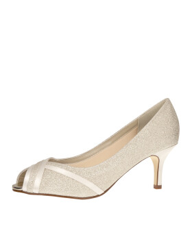 Brautschuhe Margie Ivory Satin/ Fine Glitter SALE