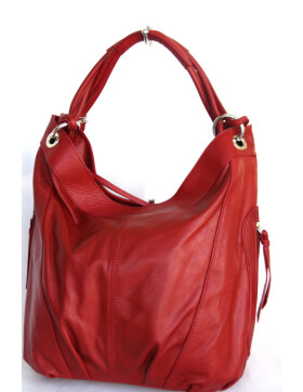 Damen Leder Tasche Shopper, Beuteltasche Rot italienische...